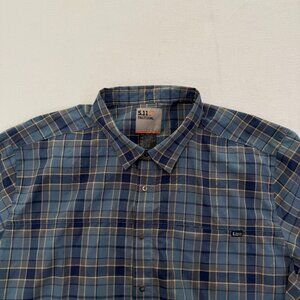 5.11 Tactical Shirt Mens XXL Plaid Snap Short Sleeve Mesh Lightweight Outdoors